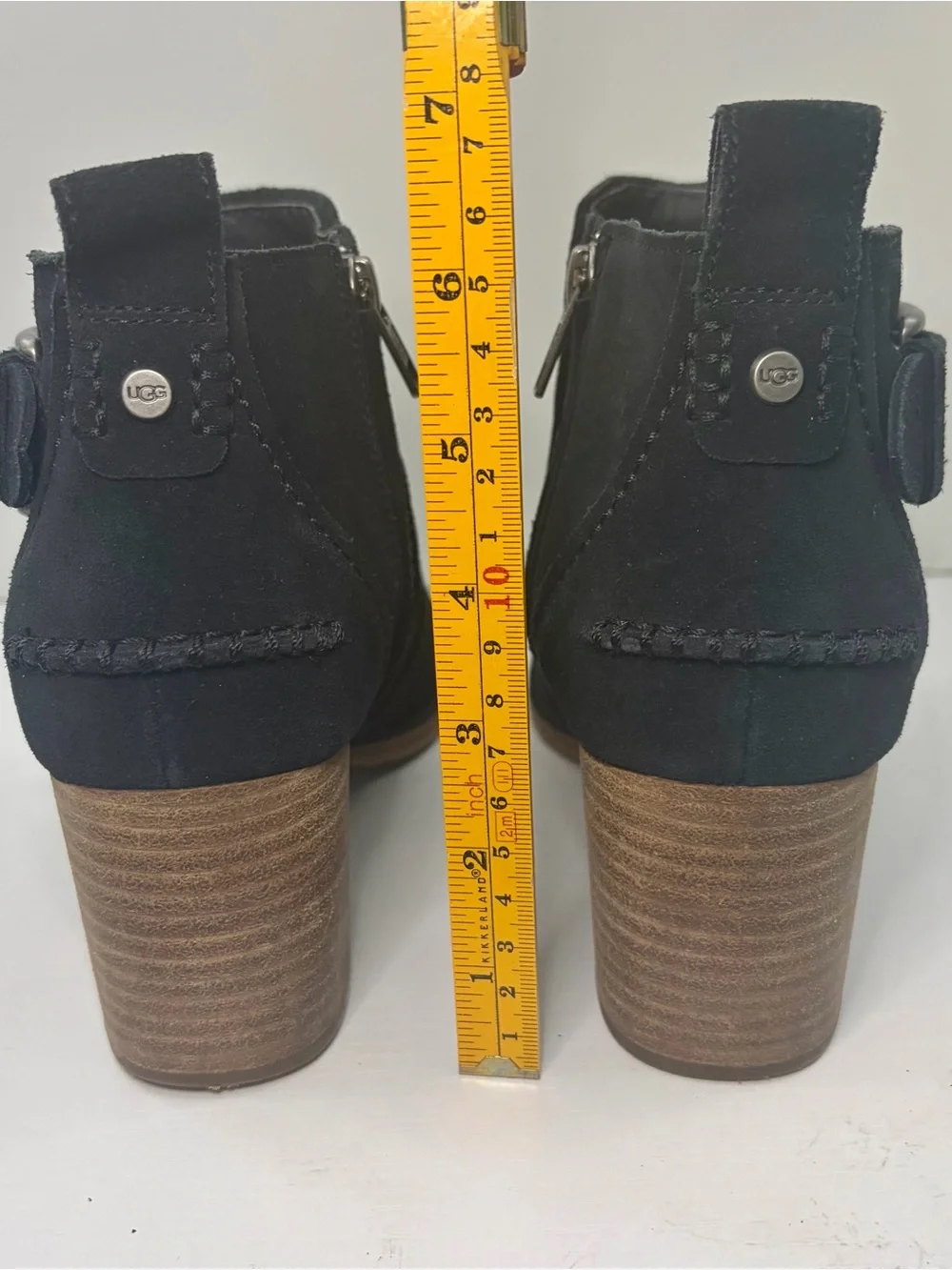 UGG Leahy Suede Ankle Boot Black Buckle Accent Size 8 1/2